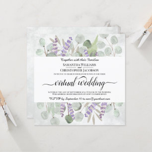 Invitation Mariage virtuel Eucalyptus et Lavender
