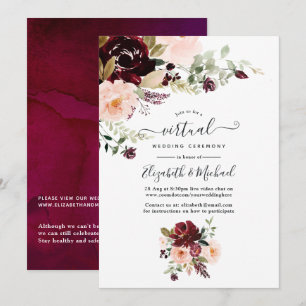 Invitation Mariage Virtuel Fleur et Baie de Bourgogne