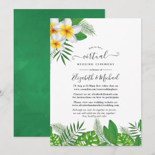 Invitation Mariage virtuel Hawaïen Aloha Luau à l'aquarelle