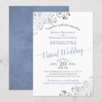 Mariage virtuel Lacy Silver Elegant Bleu & Blanc