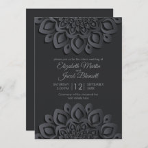 Mariage virtuel Mandala Black Papercut