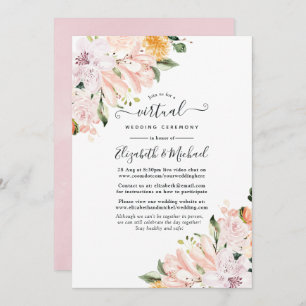 Invitation Mariage virtuel Pastel Floral Online