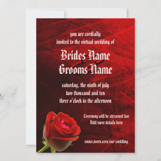 Invitation Mariage virtuel Rose gothique