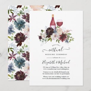 Invitation Mariage virtuel sur le thème du vin de Bourgogne e