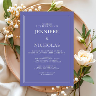 Invitation Mariage Virtuel Violet Formel Élégant Moderne