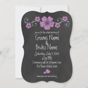 Invitation Mariage virtuel Wild Rose Roses Chalkboard