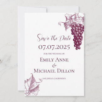 Invitation Mariage viticole Enregistrer la date