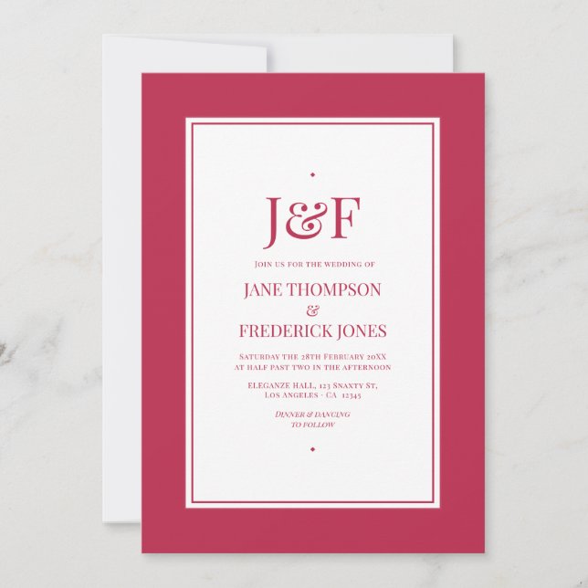 Invitation Mariage Viva Magenta (Devant)