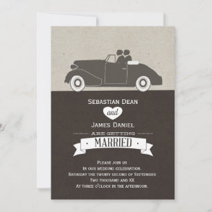 Invitation Mariage Voiture Deux Pièces Gay Mariage