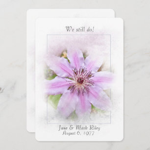 Invitation Mariage Vow Clematis rose-renouveau
