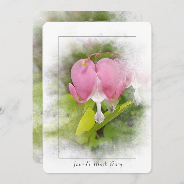 Invitation Mariage Vow Fleur de coeur renouveau (Devant / Derrière)