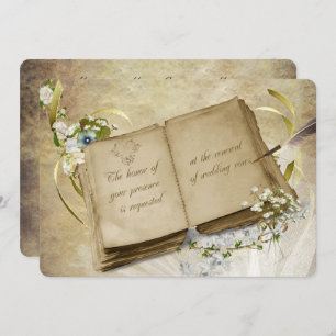 Invitation Mariage Vow Renewal Livre vintage