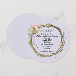 Invitation Mariage Vow Renouvellement couronne sur Lavender