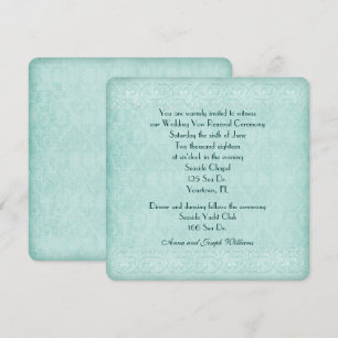 Invitation mariage Vow Renouvellement de la dentelle verte me