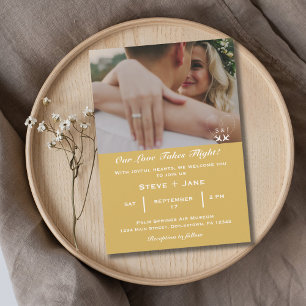 Invitation Mariage Voyage Avion Cœur Moderne Aviation