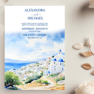 Invitation Mariage Watercolor Grèce