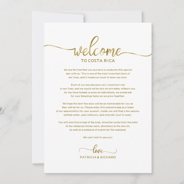 Invitation Mariage Week-end Bienvenue et Itinéraire Lettre Ch (Devant)