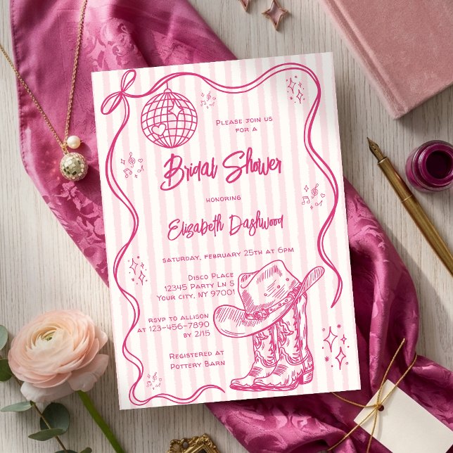 Invitation Mariage Western à l'Américaine avec Thème Disco (Créateur téléchargé)