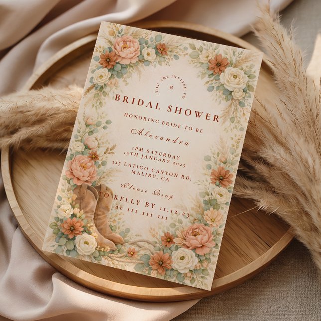 Invitation Mariage western bohème et rustique (Créateur téléchargé)