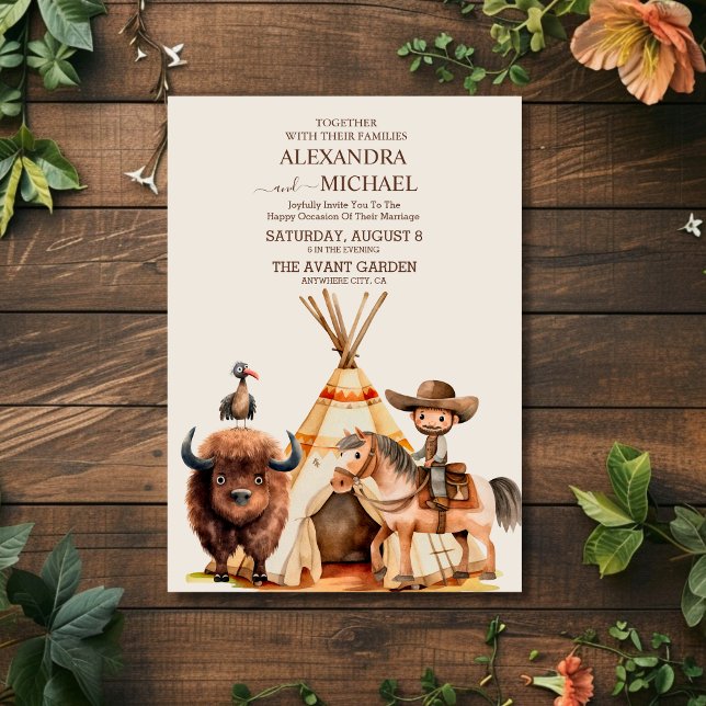 Invitation Mariage Western Cowboy Rodeo (Créateur téléchargé)