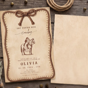 Invitation Mariage Western Cowboy Rustique Enterrement de Vie
