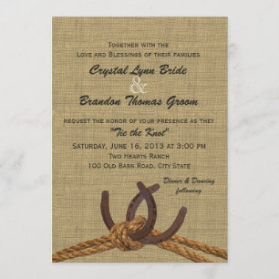 Invitation Mariage Western Rope et Horseshoe