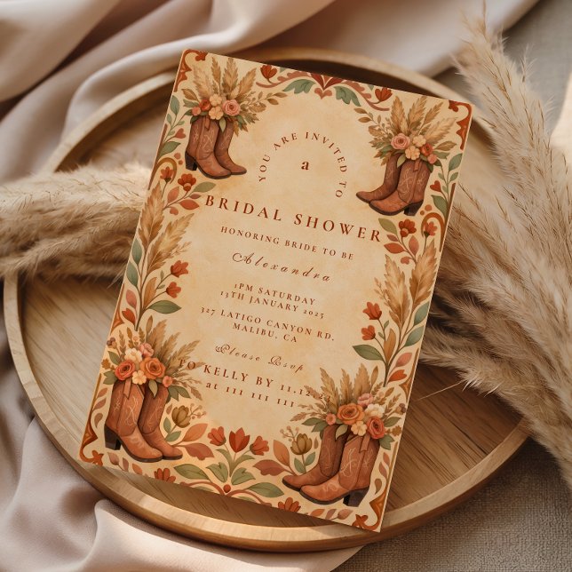 Invitation Mariage Western Rustique pour la Future Mariée en  (Créateur téléchargé)