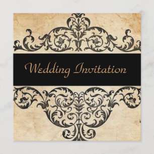 Invitation Mariage western saloon country rustique avec parch