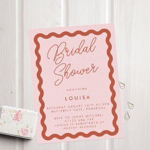 Invitation Mariage Whimsical Blush & Terracotta Ondulé