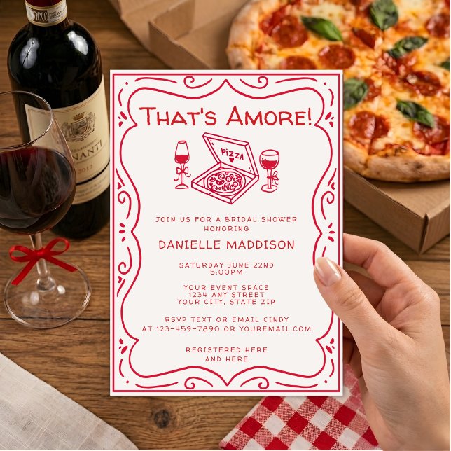 Invitation Mariage Whimsical Dessiné à la Main That's Amore (Créateur téléchargé)