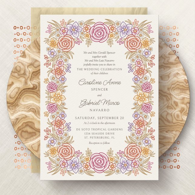 Invitation Mariage Whimsical Fleur sauvage d'automne (Créateur téléchargé)