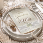 Invitation Mariage White Swans Crème Pearl Lace Damask<br><div class="desc">Mariage Blanc Cygnes Crème Pearl Lace Damask Diamond. Un Mariage Très Élégant. Bijou en diamant blanc argenté et perle damassé avec une cave en dentelle. Customisez avec vos propres détails Zizzago a créé ce design S'IL VOUS PLAÎT REMARQUER toutes les images plates! Ils n'ont pas de vraie Parties scintillant, des...</div>