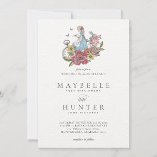 Invitation Mariage Wonderland Vintage Alice Au Pays Des Merve