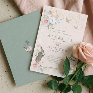 Invitation Mariage Wonderland Vintage Alice Au Pays Des Merve