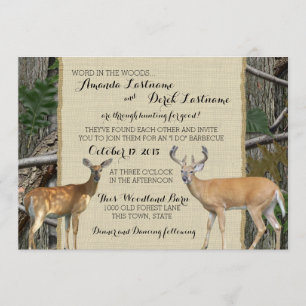 Invitation Mariage Woodland Buck and Doe
