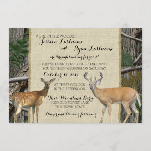 Invitation Mariage Woodland Buck and Doe