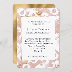 Invitation Mariage XO Rose White Gold Love