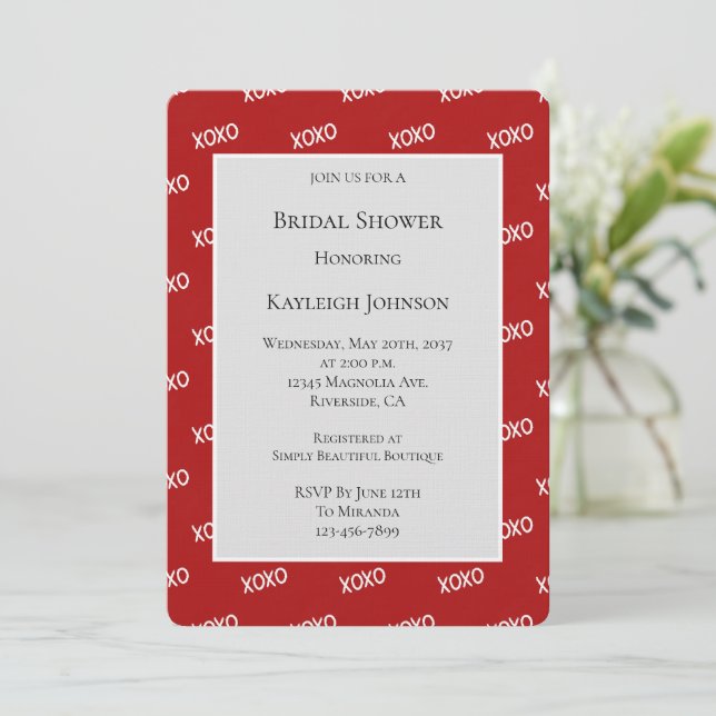 Invitation Mariage XOXO Fête de mariage  (Debout devant)