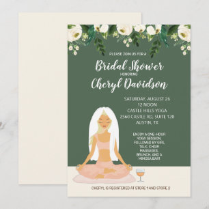 Invitation Mariage Yoga Fête de Fiançailles Verdure et Roses