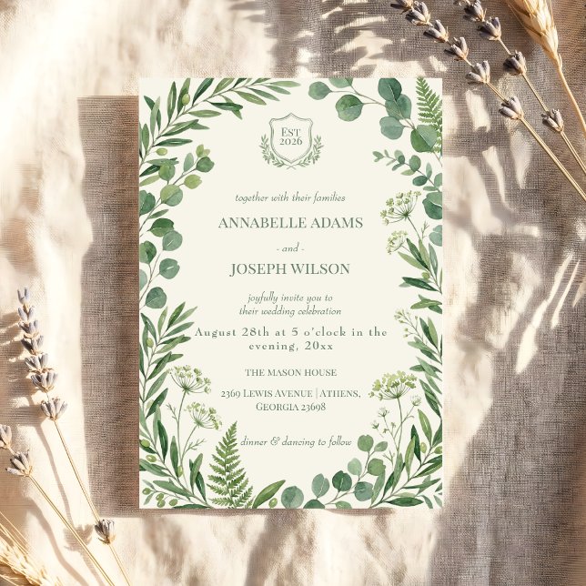 Invitation Mariages à thème botanique et verdure (Créateur téléchargé)