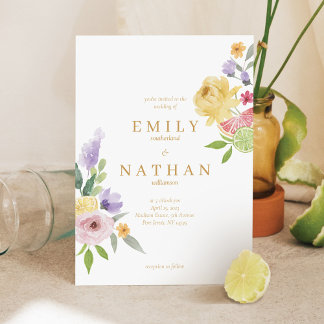Invitation Mariages aux cocktails modernes Citron Paradis Flo