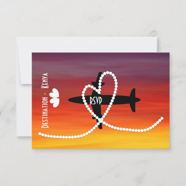 Invitation Mariages de destination à l'étranger Kenya RSVP (Devant)