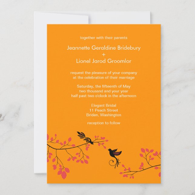 Invitation Mariages de printemps Preppy Orange Designer do-it (Devant)