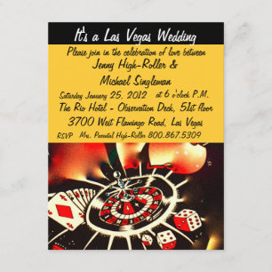 Invitation Mariages de thème de casino de Las Vegas de vivats