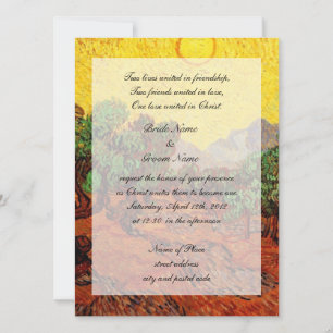 Invitation mariages religions, Vincent van Gogh Oliviers