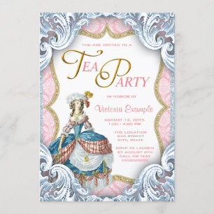 Invitation Marie Antoinette Anniversaire Tea Party