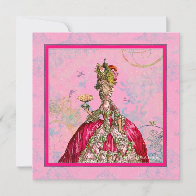 Invitation Marie Antoinette Bridal Shower (Devant)