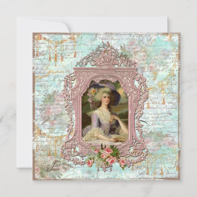 Invitation Marie Antoinette Bridal Shower (Devant)