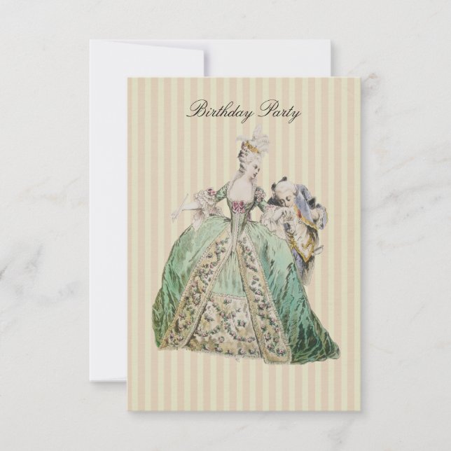 Invitation Marie Antoinette ~  Cartons / RSVP #16 (Devant)