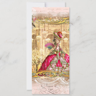 Invitation Marie Antoinette Pink Party à Versailles